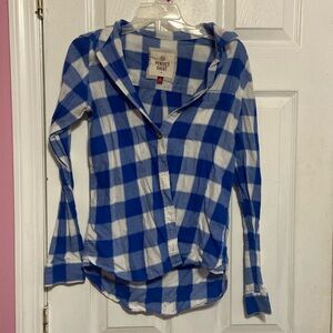 Blue and white flannel